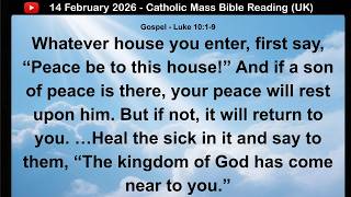 14 February 2026 Catholic Mass  Bible Reading (UK)