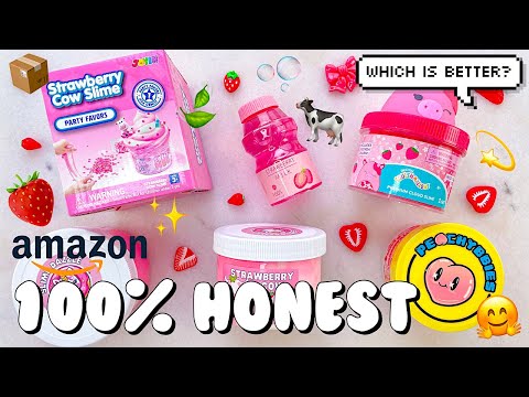 Amazon Slime Review 📦  buying the same slime from different shops! 🍓🐄