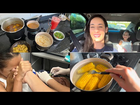 VLOG: minha manhã rendeu | Almoço completo | Ele me agradou 😍 | dia de tirar sangue nela 😢 | Léia