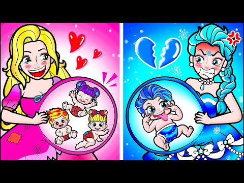 [🐾paper doll🐾] Infants Rapunzel Naughty & Pregnant Mother Dress - Barbie Story & Craft