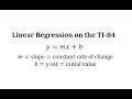 Understanding Linear Regression and TI-84