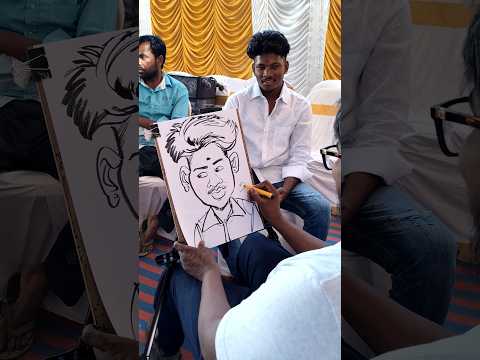 live caricature drawing performance by artist Surendar❤️. Book your events now!!!! #caricature