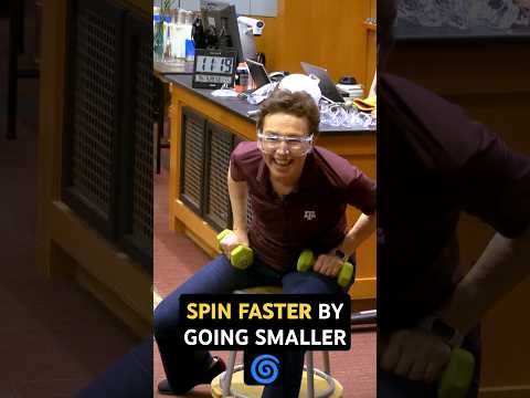 Spin faster by going smaller! 🌀 #DrTatiana #science #funny #shorts