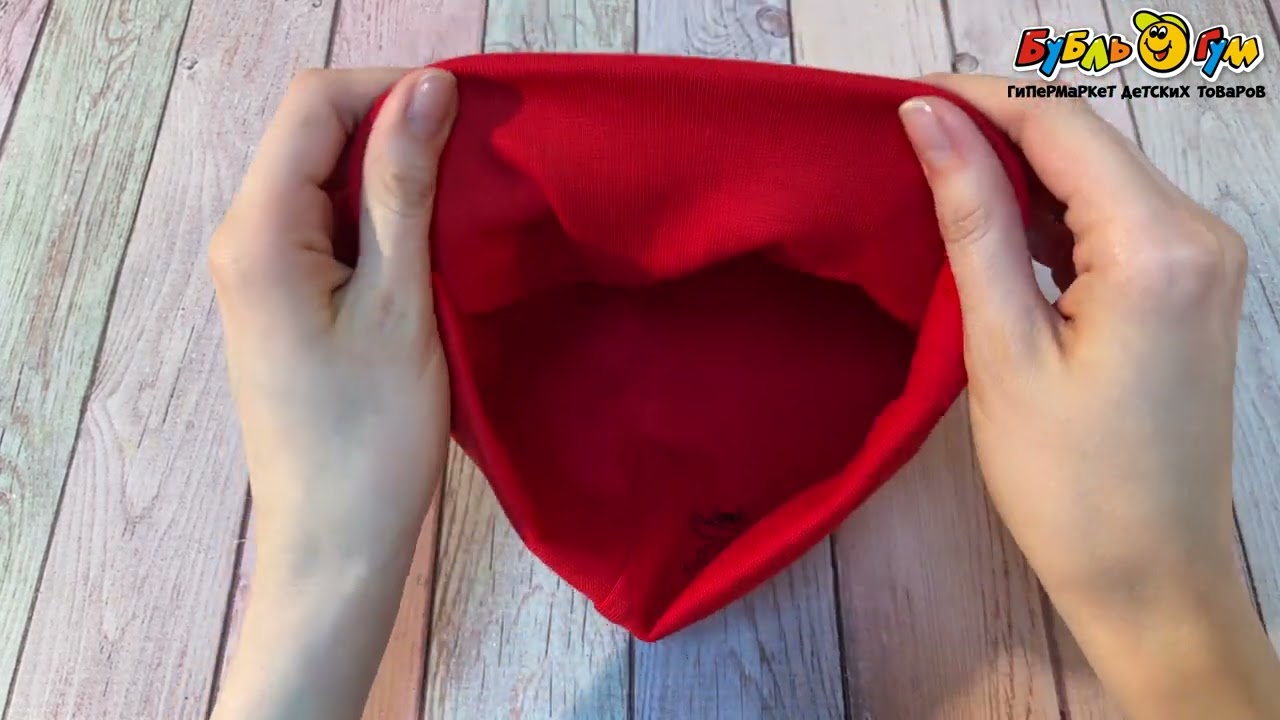 Шапка однотонная красная - видео