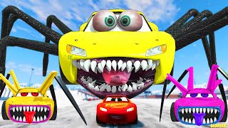 Epic Escape From The Lightning McQueen RoBots Eater & Spider Eater Car | McQueen VS McQueen |BeamNG