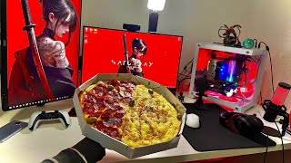 Uma Noite Solitária de um Gamer com Muita Fome