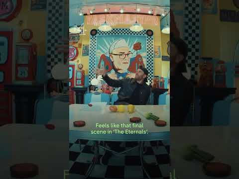 Amy Gledhill & Joel Dommett giggling & kicking their feet meeting a Hollywood star #Taskmaster