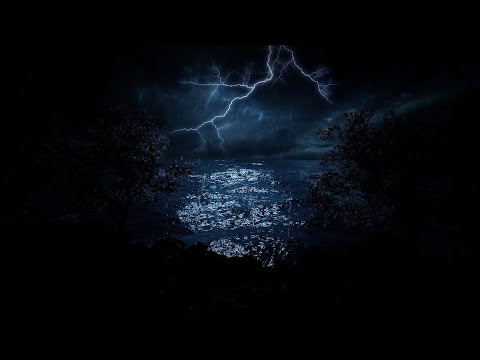 Relax to Heavy Ocean Thunder and Rainstorm Sounds | Dimmed Screen thunderstorm close to my Cave