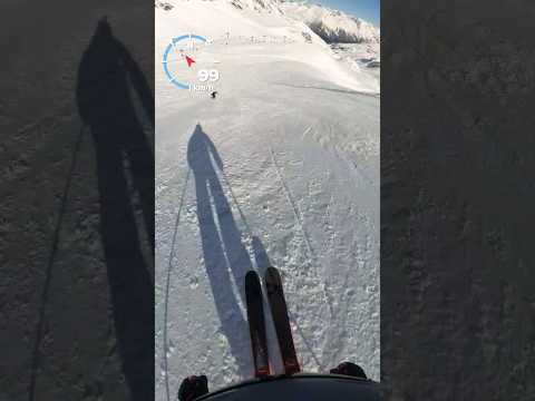 SKIER TRYING TO CATCH SNOWBOARDER #skiing #snowboarding #shorts #highspeed