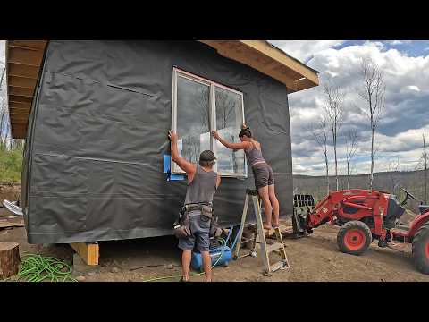Fighting Burnout And Embracing The Simple Life | DIY Off Grid Cabin Build First Windows And Doors
