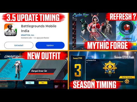 🔥Bgmi 3.5 Update Official Timing || Mythic Forge Refresh || New Season Reset | Kumari Gamer