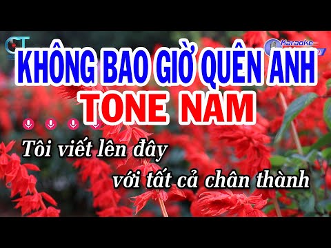 Karaoke Không Bao Giờ Quên Anh Tone Nam ( Cm ) Nhạc Sống Rumba Mới || Karaoke Đồng Sen