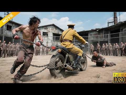 2025功夫動作大片：囚犯被摩托车强行拖拽，命懸一線反殺日軍上百人⚔️  抗日  MMA | Kung Fu | Gun King