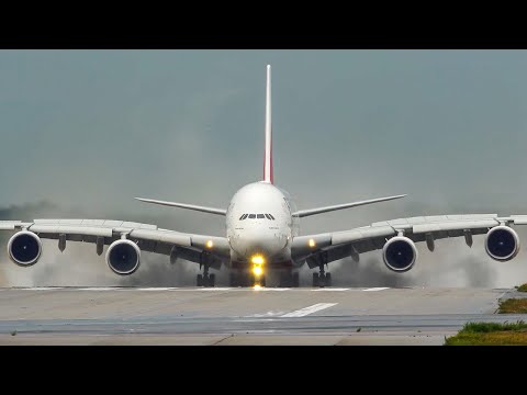 60 MINUTES PURE AVIATION - AIRBUS A380 LANDING, DEPARTURE ... A380 only!