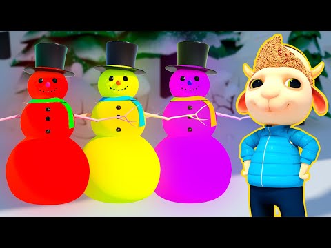 Snow games☃️❄️🛷Colorful snowmen in a forest clearing☃️❄️🛷We love winter