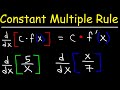 Understanding the Constant Multiple Rule for Derivatives