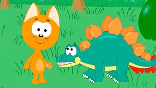 Котенок Котэ | Динозаврики в Яйце | Учим Динозавров с Котэ и Разноцветными яйцами