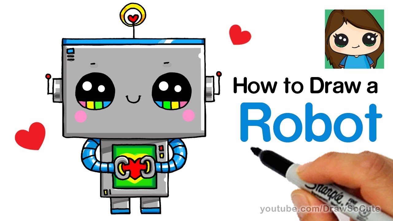 How to Draw a Robot Super Easy and Cute