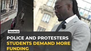 France protests: Deputy mayor tear-gassed as students demand better funding