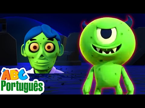 Zombie Tinha um Monstrinho | Músicas De Monstrinhos De Halloween | Aqui Bebês Cantam