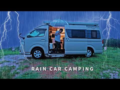 [Heavy Rain Car Camping] Thunder, rainy night. Car horror game. [EcoFlow DELTA 3 Plus]