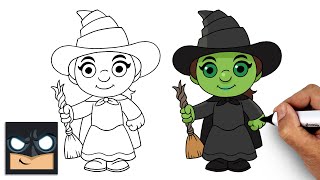 How to Draw Elphaba | Beginner Drawing Tutorial (Step-by-Step)