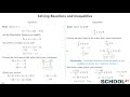 Solving Equations and Inequalities