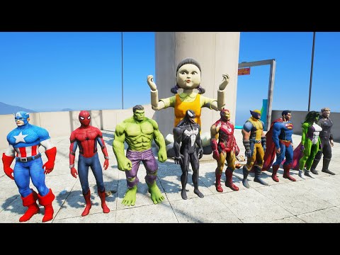 GTA 5 SPIDERMAN Water Slides RAGDOLLS - Spiderman, Hulk, Iron man,  (Euphoria Ragdolls) Ep. 23