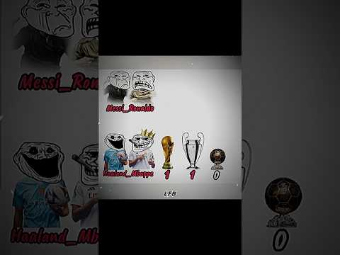 Messi🇦🇷 & Ronaldo🇵🇹 vs Mbappe🇫🇷 & HAALAND🇳🇴in the trophies🏆🔥#shorts #messi #ronaldo #mbappe #haaland