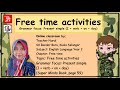 Weekly Activities and Grammar Structure