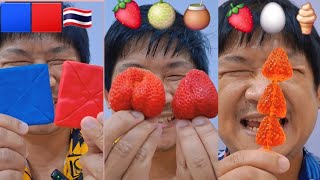 #กินตามอิโมจิ Ep.46 😁😄🍓🥚❤️🍡🍌😋 #emojieatingchallenge #emoji