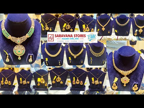 Saravana Elite Light Weight Fancy Stone Necklace & Wedding Reception Necklace Latest Designs