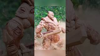 I carved Thanos vs Captain America, Ironman & Thor