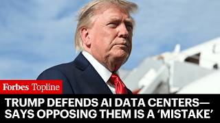 YouTube video thumbnail: Trump Defends AI Data Centers—Says Opposing Them Is A ‘Mistake’ And ‘Smart Ones’ Want Them