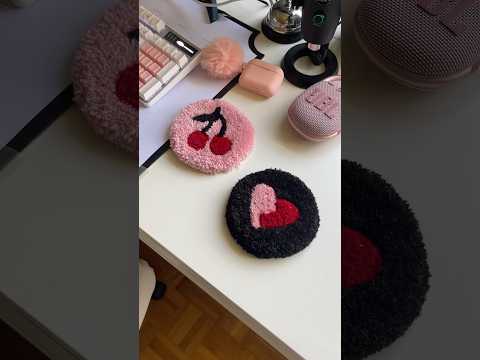 Making Tufted Rug Coasters for my Studio #shorts