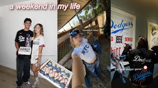 an *EVENTFUL* weekend | glowing up + first ever dodger game + horseback riding
