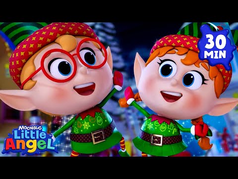 Elves on the Shelves ❄️| Little Angel 😇 | 🔤 Subtitled Sing Along Songs 🔤 | Cartoons for Kids