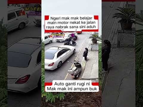 Mak Mak Kalau bawa motor seruduk sana seruduk sini #viralvideo #lucu
