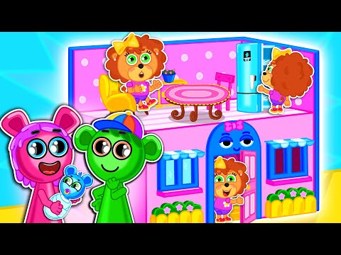 Lion Family | Incredibox - Build Playhouse & Fun Bot of Cardboard | Cartoon for Kids
