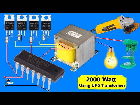 12v to 220v inverter with UPS Transformer, irfz44n, cd4047