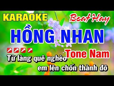 Karaoke Hồng Nhan (Beat Hay) Nhạc Sống Tone Nam | Hoài Phong Organ