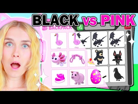 BLACK Vs PINK Inventory Challenge In Adopt Me! (Roblox)