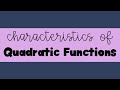 Exploring the Characteristics of Quadratic Functions