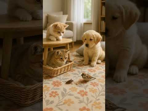 이 조합 실화야?! 긴장 백배의 순간 この組み合わせ本気？！緊張MAXの瞬間🐱🐶🐤