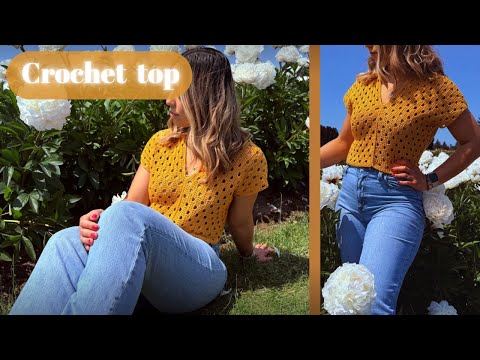 TOP/BLUSA TEJIDA A CROCHET PASO A PASO -  TOP SOL -  BRENNY'S CROCHET