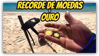 MOEDÃO de OURO !!! e meu RECORDE de moedas encontradas / 金属探知機 / Metal detector