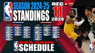 NBA Standings today as of December 11 2024 |  NBA Game Results | NBA Games Schedule