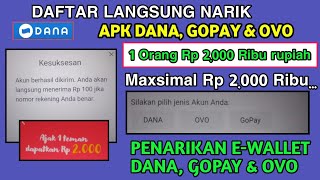 Daftar Langsung Narik !! Apk Dana, Gopay & Ovo 1 Orang Rp 2.000 ribu - apk penghasil saldo Dana 2023