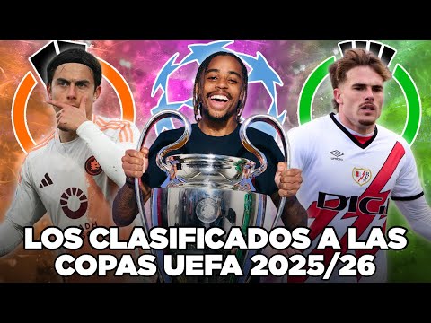 Los CLUBES de CADA LIGA TOP CLASIFICADOS a COPAS EUROPEAS