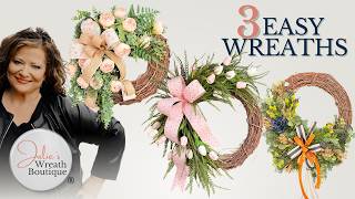 ➡️ Anyone Can Make These | 3 Quick Grapevine Spring Wreaths